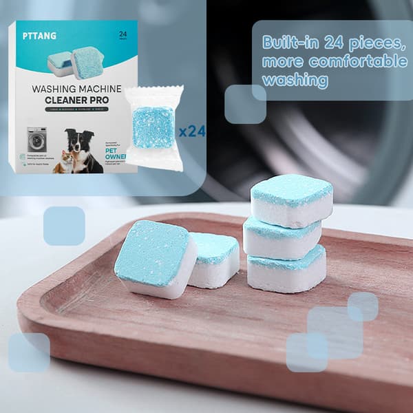 24 Pcs. Washing Machine Cleaning Tablets - 12 Month Supply for Pet Owners
