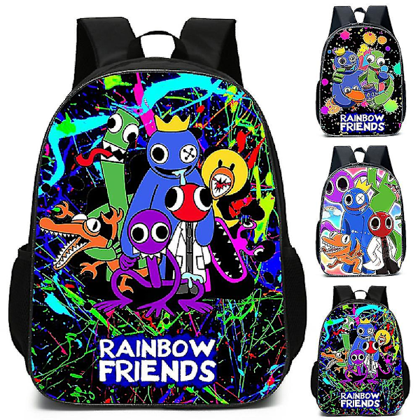 Rainbow Friends Ryggsäck Stor Kapacitet Ryggsäck Skolväska för Barn Pojke Flicka C A