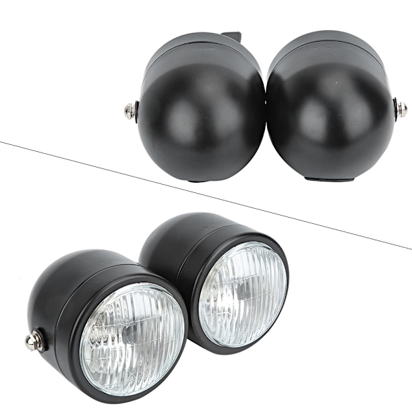 Motorcykel Dobbelt Forlygte Modifikationsdel Twin Forlygte Lampe (Uden Beslag)【HY】