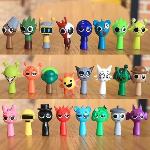 24-delt Sprunki Anime Figur Sæt - PVC Incredibox Actionfigurer-FX-