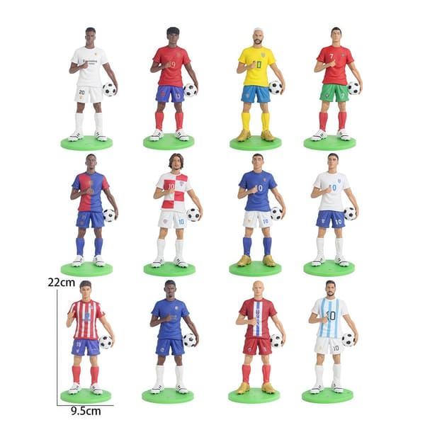 2026 VM Fodboldstjerne Figur, 22cm Messi Ronaldo Mbappé Yamal Samlermodel, Fodboldfans Displaypynt-FX- Modrić