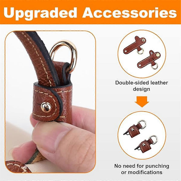 Strap for Longchamp Mini Bag Strap Kit, Leather Shoulder Strap without Holes for Long Champ Mini Bag-FX-