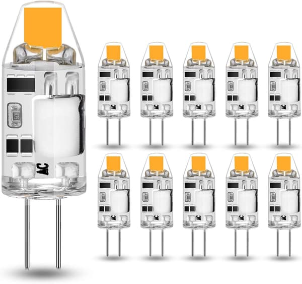 10-pack 2W G4 LED-lampor, 3000K varmvit, 200lm, 12V-FX-