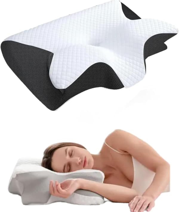 Søvnapnépude, cervikal pude (til behandling af søvnapné), højkvalitets memory foam-pude (til lindring af nakkesmerter), ergonomisk pude-FX-