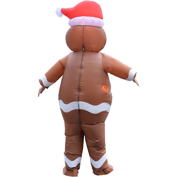 Oppustelig julemand peberkagemand kostume unisex voksen kostume cosplay fest (peberkagemand)