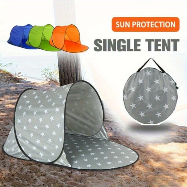 Pop Up Campingtelt Strandbaldakin UV-resistent Letvægts Bærbart Udendørs Læskur White