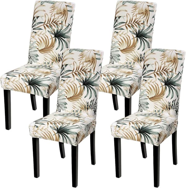 4-pakning julestoltrekk stretch avtagbart vaskbart spisestue blomstermønster Flower Pattern-FX- Flower Pattern 4