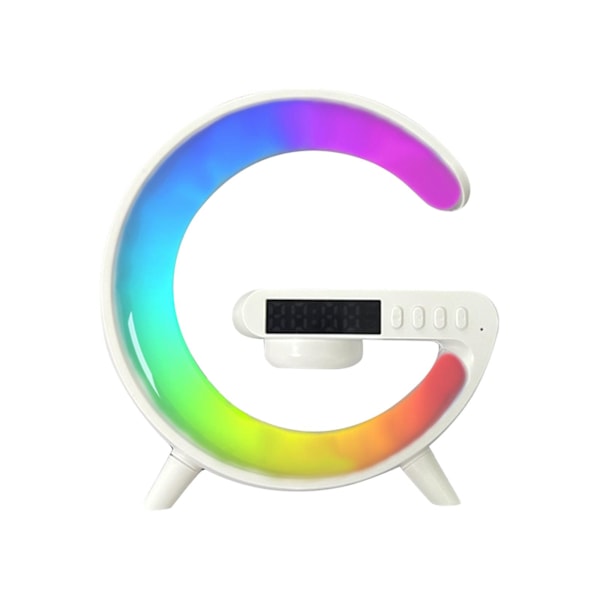 Trådløs opladerlampe Bluetooth-højttaler Musikklokke Alarmknap og appkontrol C