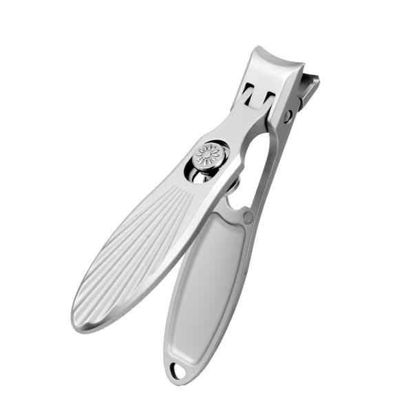Two-piece stainless steel nail clipper set with leather case