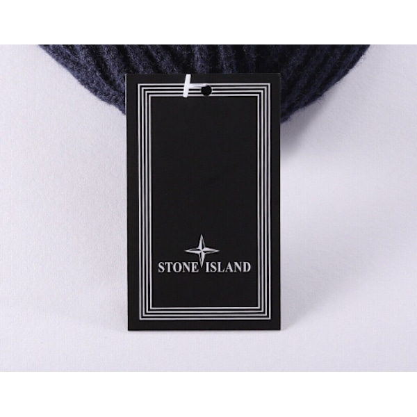 Stone Island Hatt Varm tjock mössa med mudd Stickad Stretch Beanie Mössa （svart）