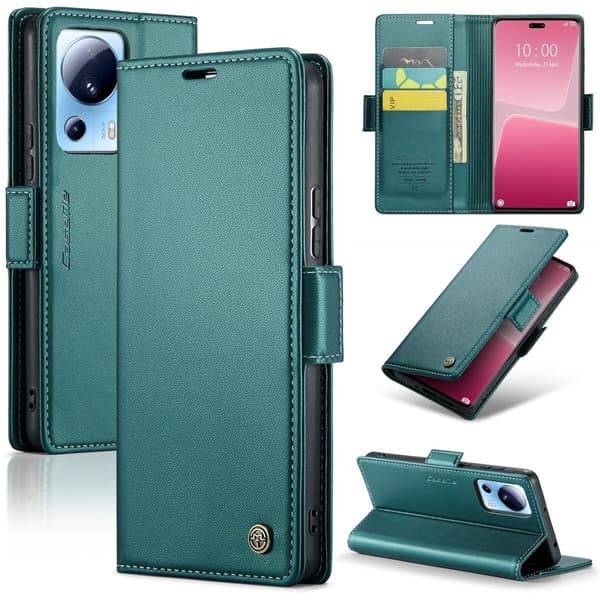 För Samsung Galaxy S25FE Läderplånboksfodral med Kortfack & Ställ, Slim-FX- svart