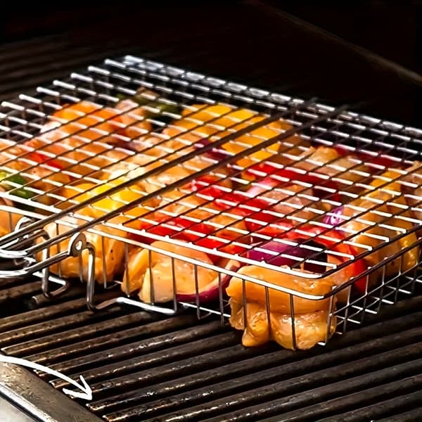 Sammenleggbar grillrist med avtakbart håndtak for utendørs grilling