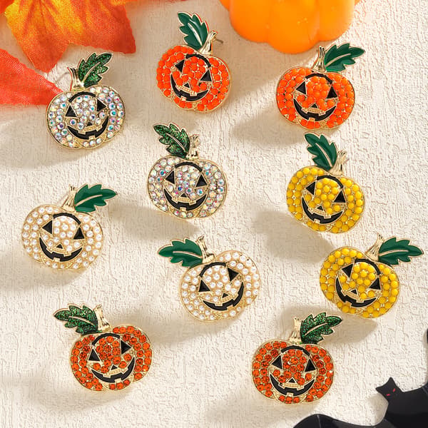 Halloween Akryl Øreringe Sæt - Sød Spøgelse Græskar Kat Edderkop Design-FX-