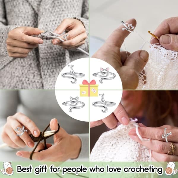 ST Kattekattører Justerbar Størrelse Heklering Nybegynner Strikking Cro-FX-