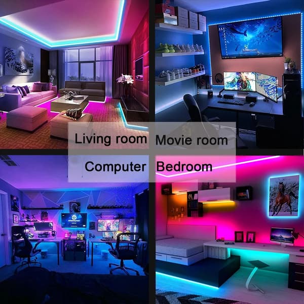 USB LED-ljuslist 5V RGB 5050 SMD 2m Flexibel Bluetooth-tejp-FX-