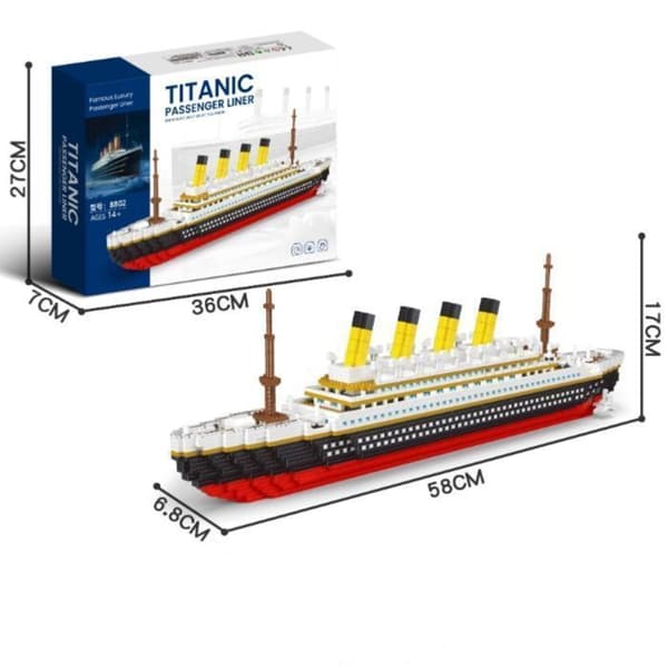 Titanic-model til at bygge INN® 3800 farvede brikker til at samle bygge båd plastkonstruktion barn voksen-FX-