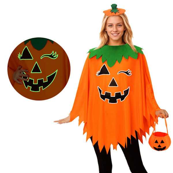 Kvinders 3-delt Halloween Græskar Kostume med Tilbehør-FX-