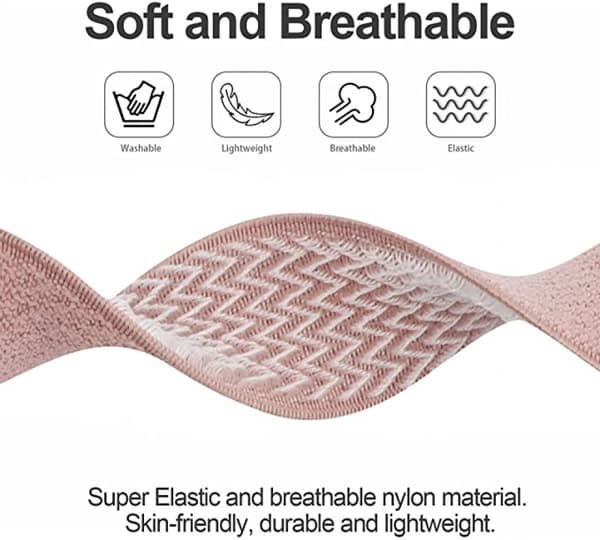 4-delad elastisk nylonrem kompatibel med Fitbit versa 3 / Fitbit sense, justerbar elastisk tyg smartklocka sportrem (rosa/vit/rökig-FX-