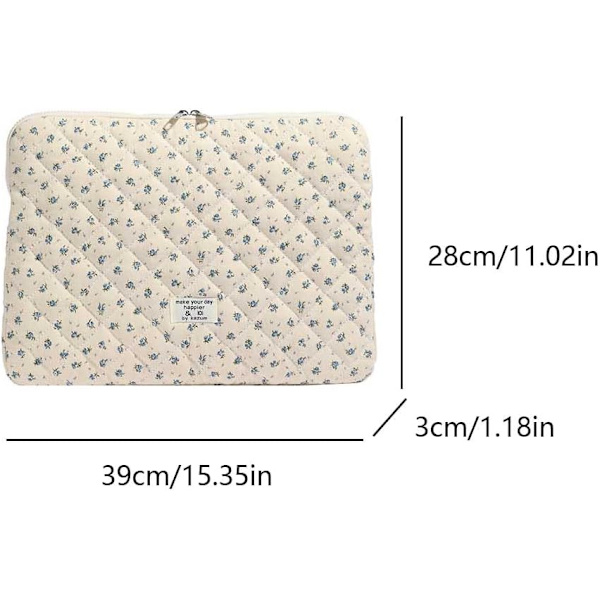Blommigt Vadderat Laptopfodral för 15-tums Notebooks-FX-