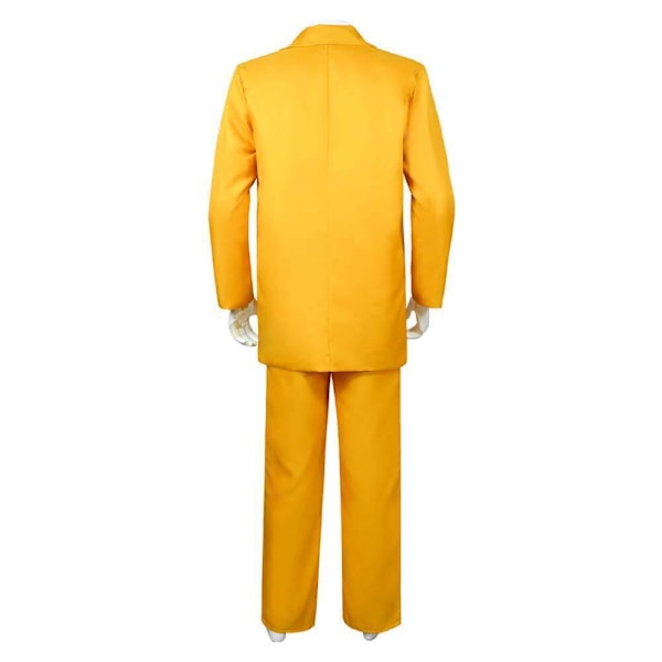 Beetlejuice 1989 Bob Shrinker Cosplay Keltainen Puku+Solmio+Lateksinaamio-JK- Only Costume M