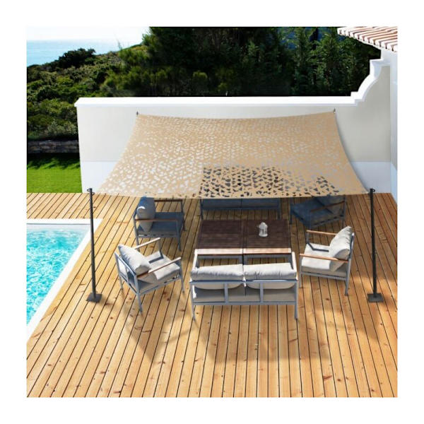 3x4 m Rectangular Shade Sail, Sand Camouflage Design, Sun Protection Net, Outdoor Field Net-FX-