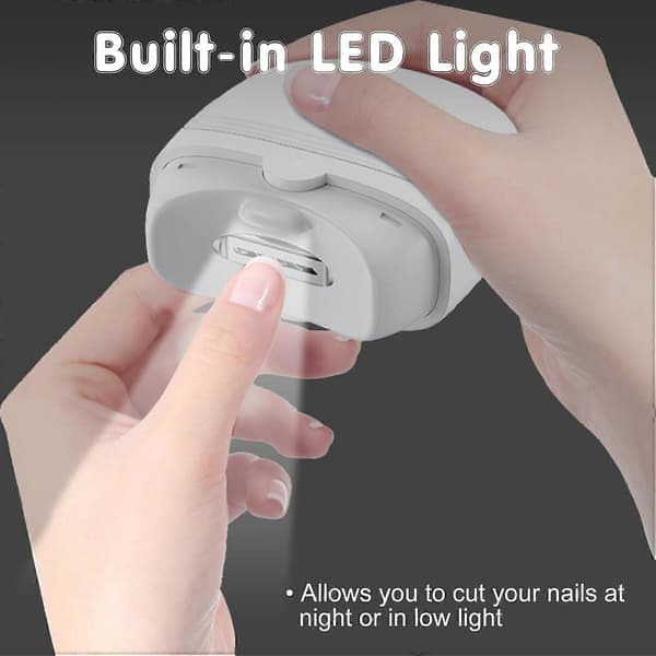 2-in-1 sähköinen kynsileikkuri ja viila LED-valolla 2025-FX-