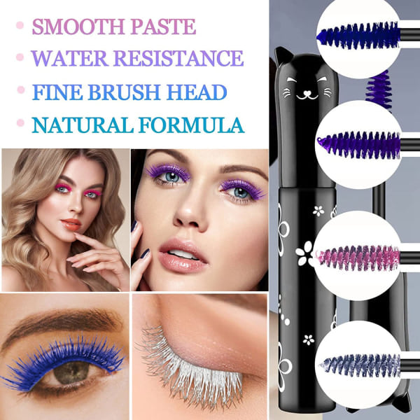 Farverig Mascara, Vandfast Langtidsholdbar Tyk Mascara (Blå)【HY】