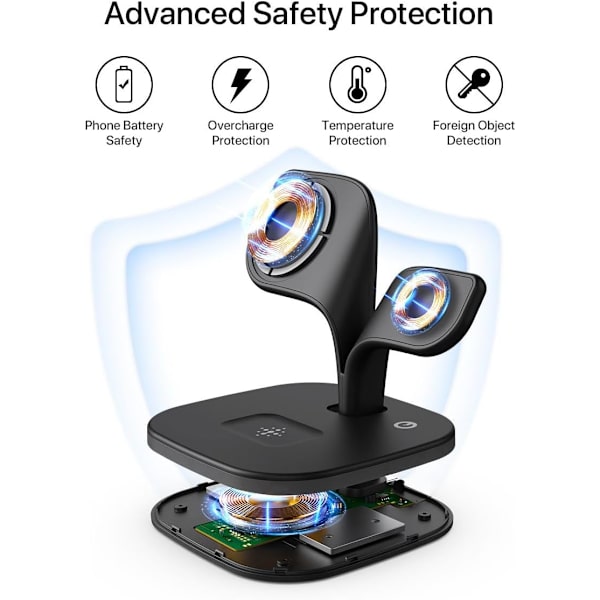 5-i-1 Magnetisk Trådløs Oplader til iPhone 12-16 Pro/Max/Mini-FX-