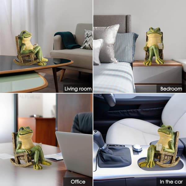 Solar Havefrøstatue, Miniature Fe-indretning med LED-lys-FX-
