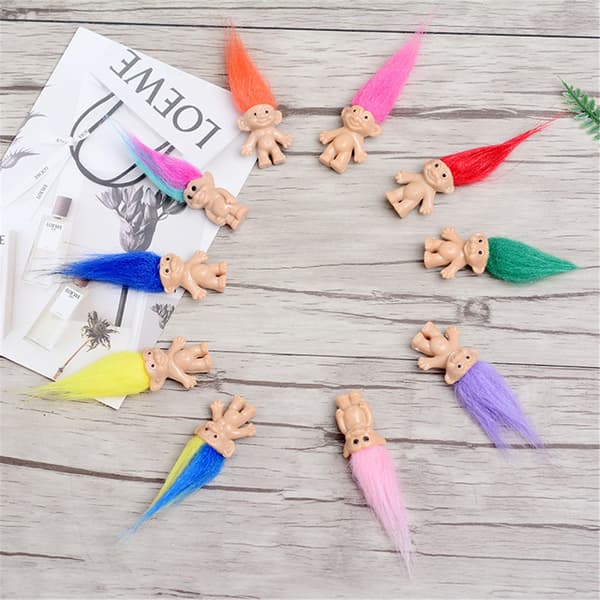 10 Mini Vintage Troldedukker & Lykke Actionfigurer-FX-
