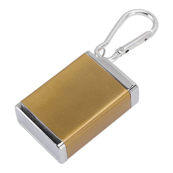 Bärbar Mini Askkopp i Zinklegering Brandsäker Delikat Askkopp Nyckelring med Spänne Lock Guld-FX-