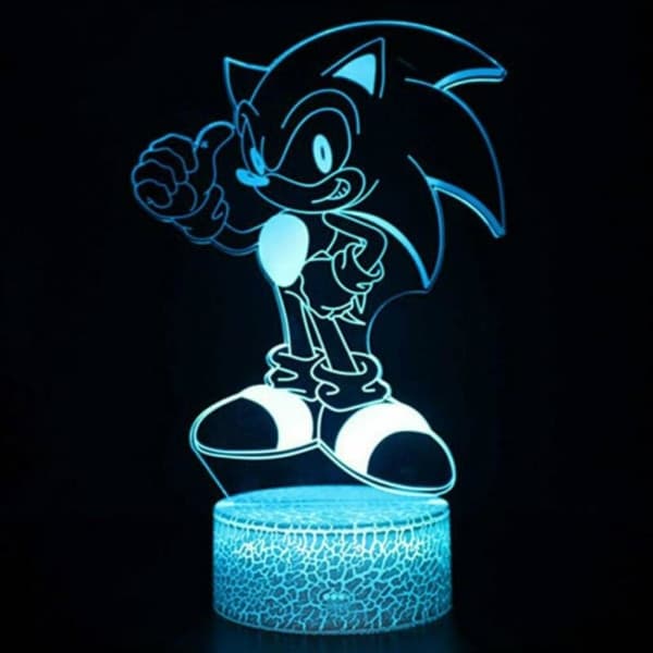 Sonic The Hedgehog Bordlampe - Farverig Natlampe til Børneværelset-FX-