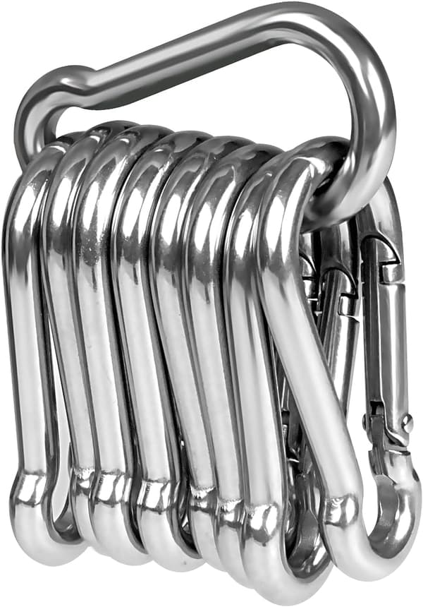 10 x 304 karabinkroker i rustfritt stål Liten karabinkrok 40 mm x 4 mm Eks.-FX-