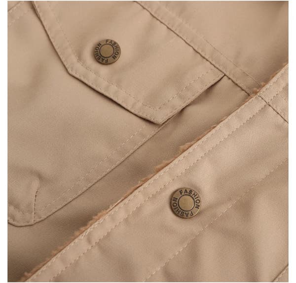Vinterjakke for menn, varm med fleecefôr, lys khaki-FX- Light Khaki XL