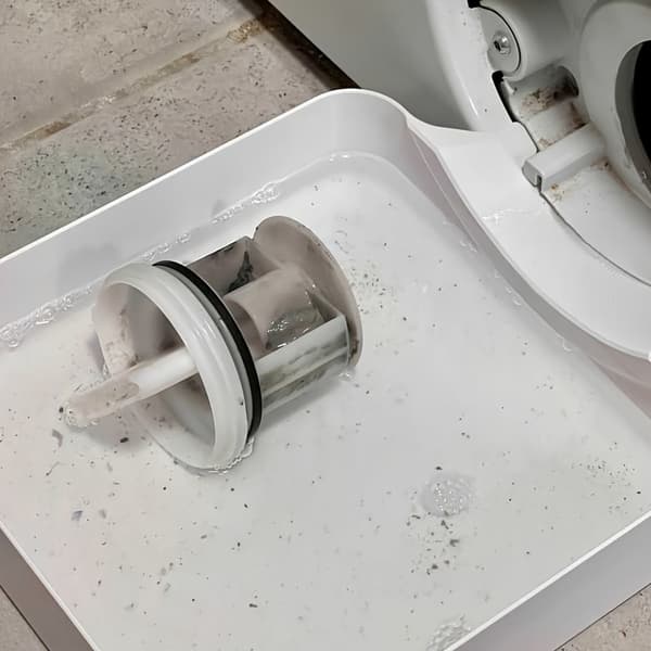 Avloppsslang för tvättmaskin, droppbricka i plast, vit White