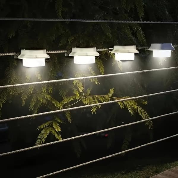 Solar vegglampe LED utendørs hagegjerdelampe IP44 plast hvit 1pc White