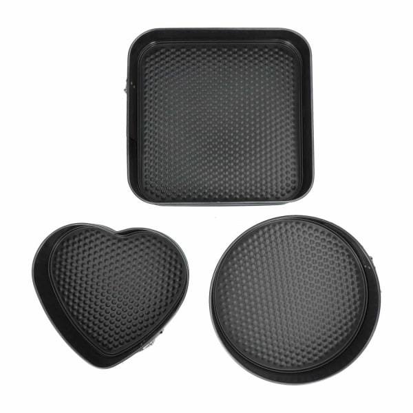 Baking pans in various shapes - 3 springform pans Black-FX-