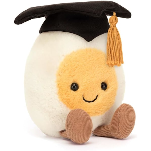 Jellycat Amuseables Kokt Ägg Student Gosedjur, 14 cm - Matplysch - Rolig Examenspresent