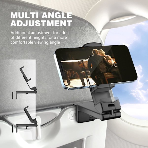 Universell telefonholder for fly. Håndfri visning med multidireksjonell dobbel 360 graders rotasjon.{EE}