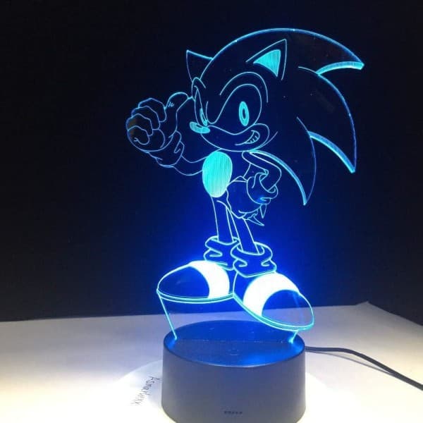Sonic The Hedgehog Bordlampe - Farverig Natlampe til Børneværelset-FX-