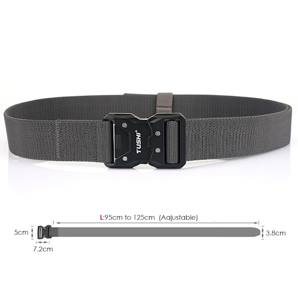 VATLTY Snabblåsande Elastiskt Bälte Herr Hård Legering Spänne Stark Äkta Nylon Dam Stretchbälte Utomhussport Arbetsbälte Man Mörkgrå set(.897) Dark gray set(.897) 115CM(.897)