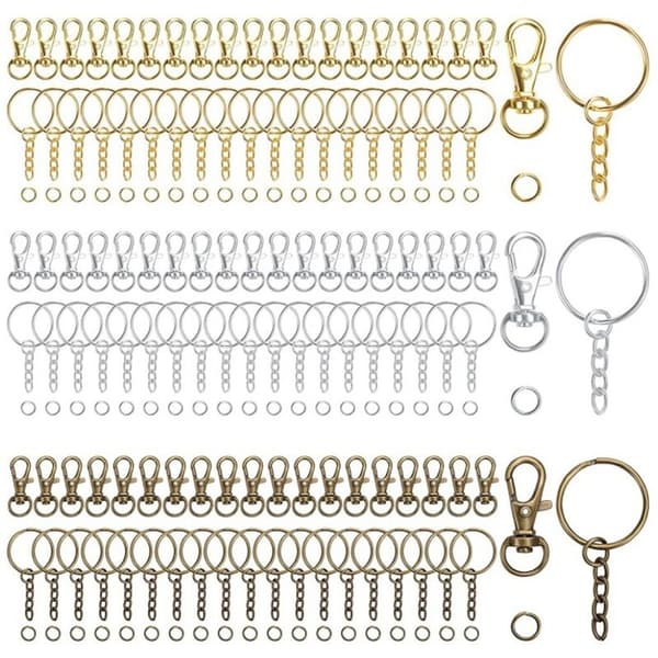 Swivel Snap Hooks Keychains with Chain and Open Jump Rings for Lanyard Sewing Projects Material Crafts-FX-