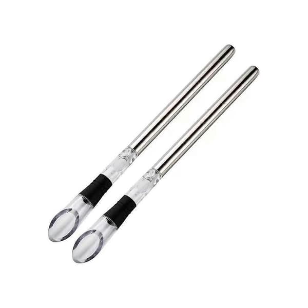 2-i-1 Vinlufter og Hælder i Rustfrit Stål med Indbygget Kølepind