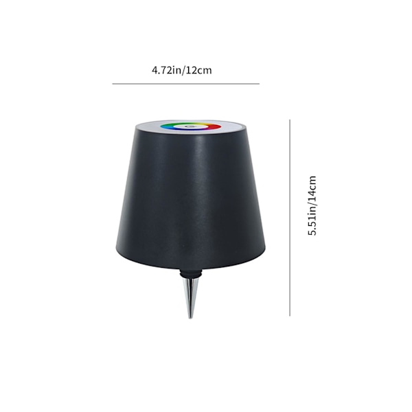 Trådlös flasklampa, touch 3-färgs dimbar LED-flasklampa för festbarer [LGL] Black