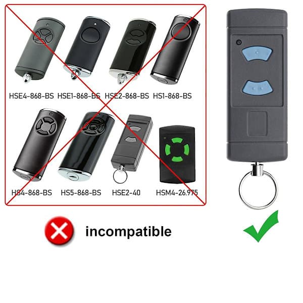2-pack garage door opener remote control, replacement for HSE2-868 HS4-868 HSM4-868 Promatic Grey-FX-