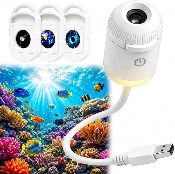 Galaxy Projector Night Light, 2-in-1 Holographic Star Projector 5D Plug and Play HD Smart Dynamic Ceiling Projector Lamp-FX- With 3 films