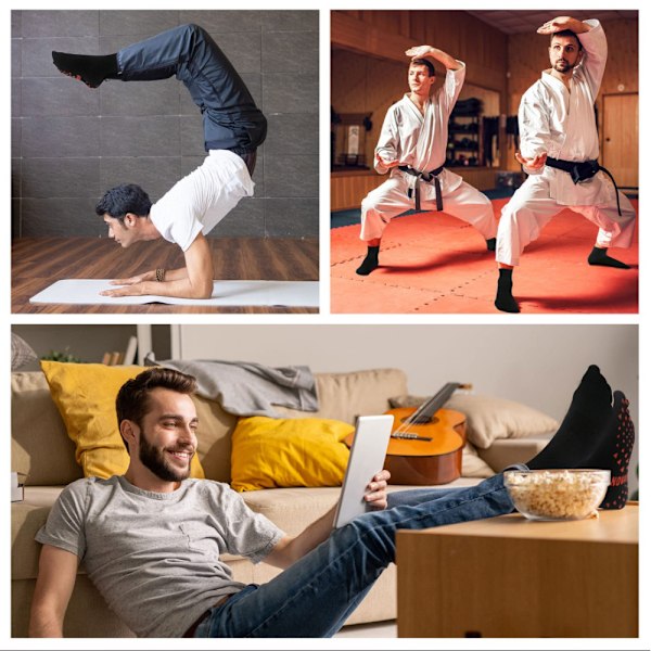 4 Par Skridsikre Strømper Hospital Skridsikre Strømper Yoga Pilates Strømper Mænd Kvinder