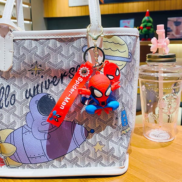 Marvel Spiderman Anime Figurer Nøkkelring Tegneserie Edderkopp Dukke Ke - spot salg-FX- Red