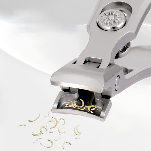 Two-piece stainless steel nail clipper set with leather case