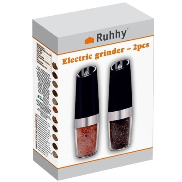 Elektrisk salt- och pepparkvarnset - 2-pack automatisk kvarn 700-FX-